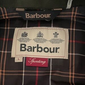 Barbour Brown and Red Plaid Jacket